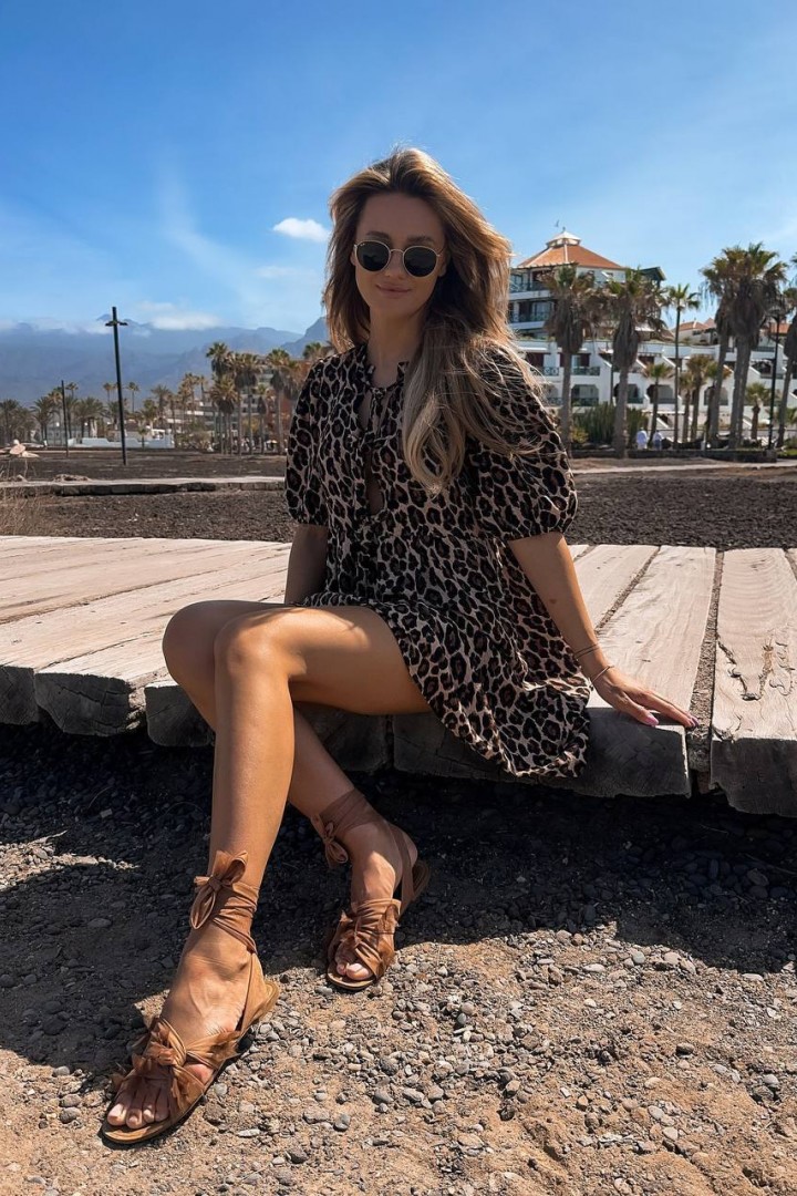 Платье с леопардовым принтом  EVD-346A399