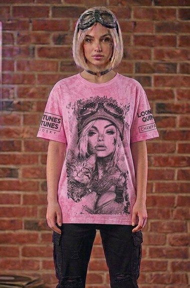 Футболка oversize со стильным накатом MIK-71A380