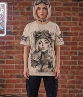 Футболка женская оверсайз с принтом  MIK-71A380