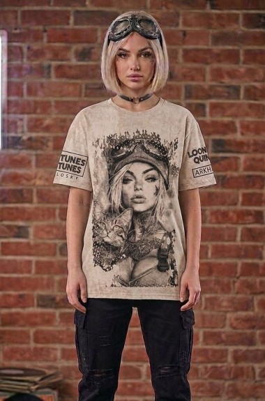 Футболка oversize со стильным накатом MIK-71A380