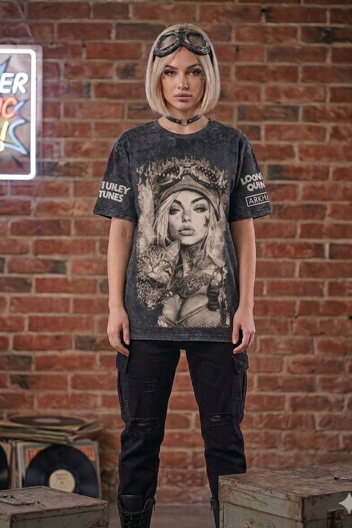 Футболка женская оверсайз с принтом  MIK-71A380