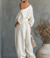 Вільний льняний костюм двійка EST-6025A850