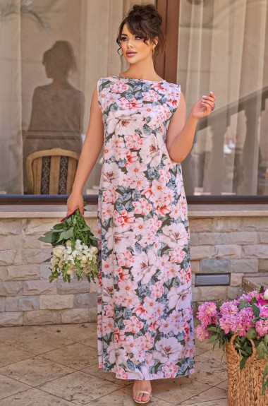 Платье длинное в цветочный принт ET-8656A280