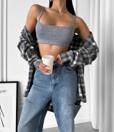 Женская рубашка в клетку оверсайз ANN-374A550