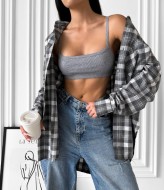 Женская рубашка в клетку оверсайз ANN-374A550