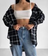 Женская рубашка в клетку оверсайз ANN-374A550