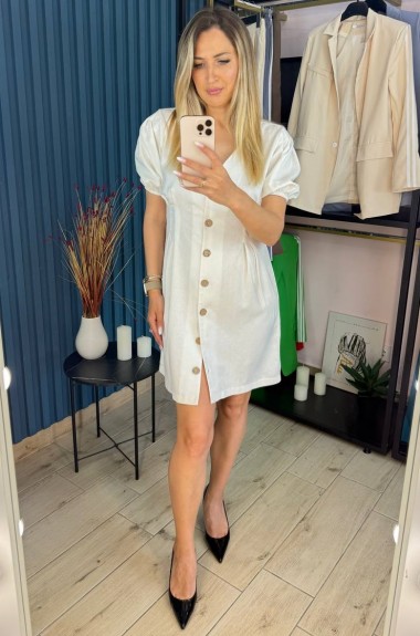 Платье с пуговицами спереди EST-5852A590 Платье с пуговицами спереди EST-5852A590