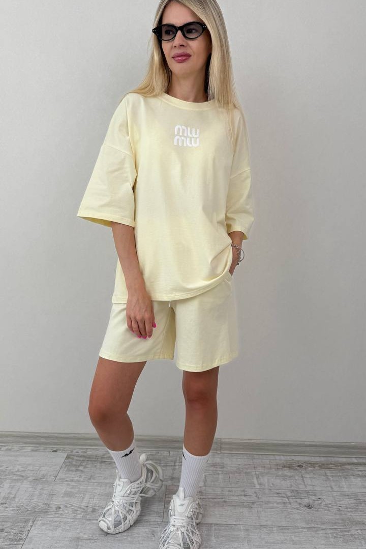 Трикотажний костюм з шортами LYK-B0575A500