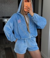Велюровый костюм кофта и шорты RAB-735A659