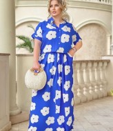 Платье с крупными цветами VOJ-909A350