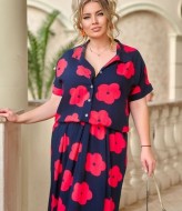 Платье с крупными цветами VOJ-909A350