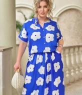 Платье с крупными цветами VOJ-909A350