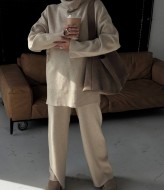 Ангоровый костюм с широкими брюками EST-5979A780