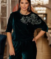 Бархатный костюм со стразами VOJ-995A780