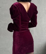 Платье из бархата BLO-838A430