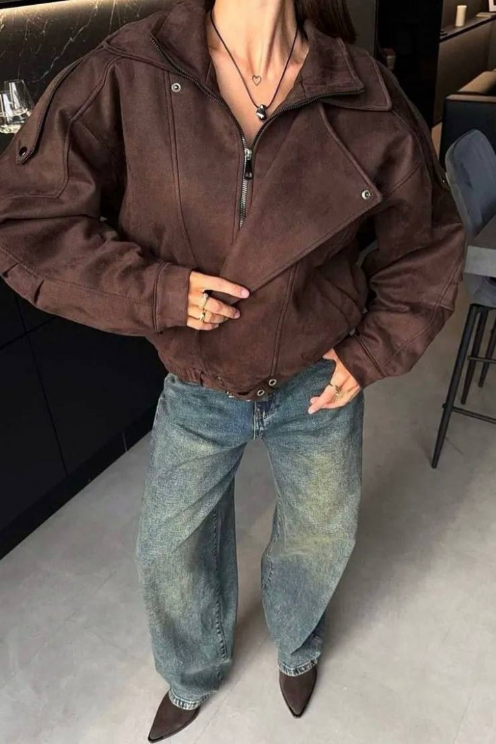 Замшевий бомбер ZL-0328A1390