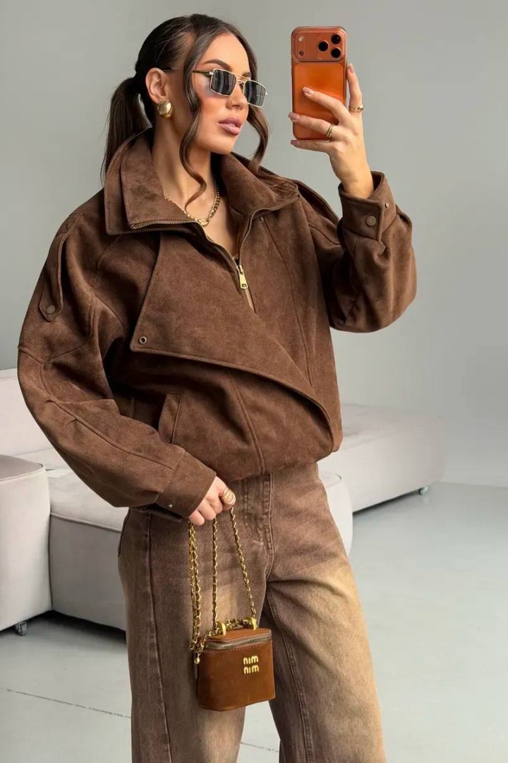 Замшевий бомбер ZL-0328A1390