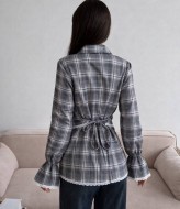 Стильна сорочка з мереживом VOL-742A580