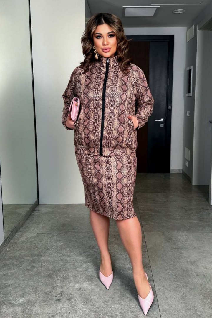 Костюм двійка бомбер і спідниця AD-7926.1A320