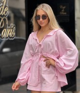 Летний льняной костюм с шортами HB-097A530