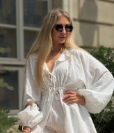 Летний льняной костюм с шортами HB-097A530