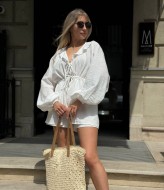 Летний льняной костюм с шортами HB-097A530