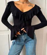 Лонгслив с рюшами ANN-441A299 Лонгслив с рюшами ANN-441A299