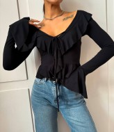 Лонгслив с рюшами ANN-441A299 Лонгслив с рюшами ANN-441A299