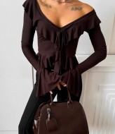 Лонгслив с рюшами ANN-441A299 Лонгслив с рюшами ANN-441A299