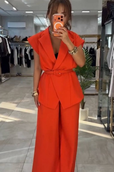 Костюм жилетка без підкладу та штани палаццо LOU-1487A900