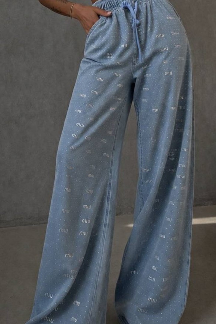 Джинси палаццо зі стразами STC-327A799