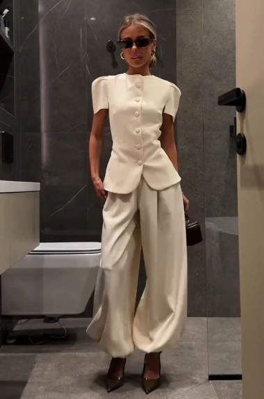 Женский костюм с широкими штанами  POK-678A680