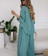 Костюм просторная рубашка и свободные брюки SNV-147A550