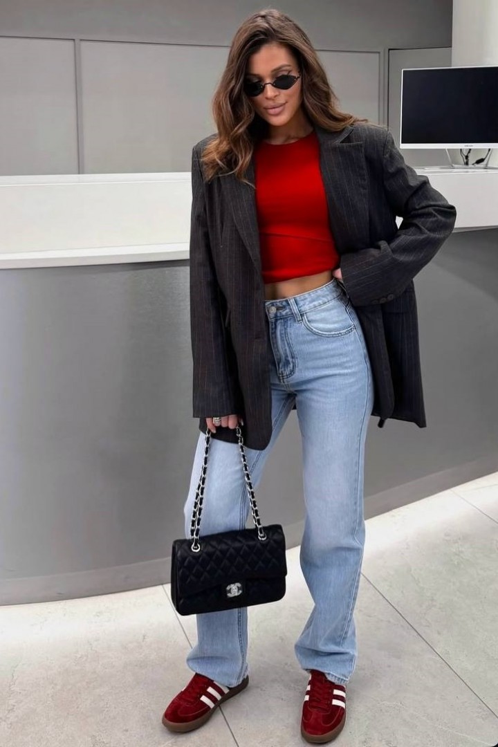 Пиджак черный женский удлиненный ANN-587.2A530