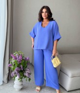 Брючный летний костюм для полных  SMO-1311A16