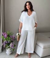 Брючный летний костюм для полных  SMO-1311A16