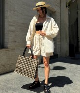 Льняной костюм шорты LID-577A700