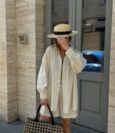 Льняной костюм шорты LID-577A700