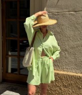 Льняной костюм шорты LID-577A700