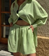 Льняной костюм шорты LID-577A700