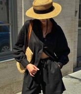 Льняной костюм шорты LID-577A700