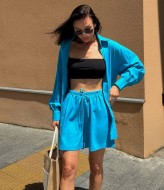 Льняной костюм шорты LID-577A700