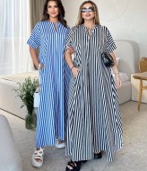 Платье в вертикальную полоску DOL-308A480