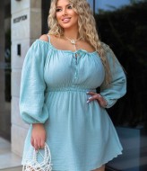 Короткое платье с длинным рукавом YM-5948A15