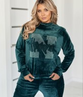 Велюровый костюм со стразами  LSH-984A16