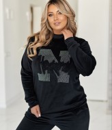 Велюровый костюм со стразами  LSH-984A16