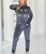 Велюровый костюм со стразами  LSH-984A16