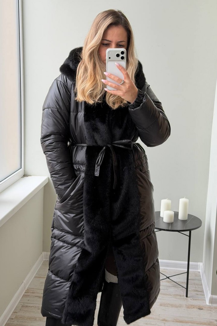 Пухове пальто з норкою LOU-1610.1A1999