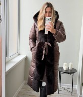 Пухове пальто з норкою LOU-1610.1A1999