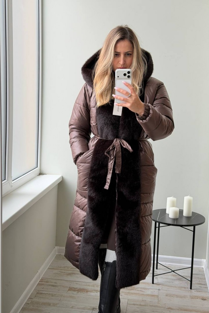 Пухове пальто з норкою LOU-1610.1A1999